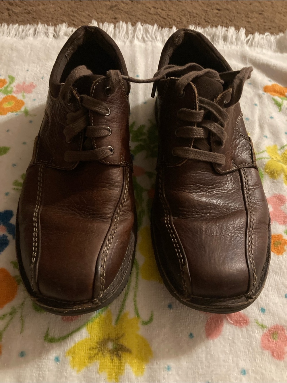 Mens Clark leather Oxford dress casual shoes size 9 medium